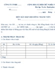 Biên bản họp về việc tham gia Hợp đồng hợp tác kinh doanh và thực hiện dự án đầu tư